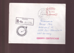 CUBA A ALEMANIA CC CERTIFICADA 1984 ATM FERIA DE ESSEN - Brieven En Documenten