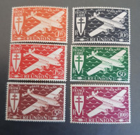 Réunion 1943 Yvert 28, 29, 30, 31, 32 33, 34 MNH - Luchtpost