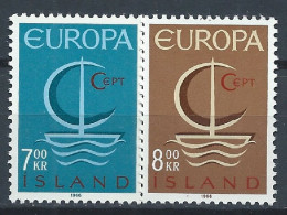 Islande YT 359-360 Neuf Sans Charnière - XX - MNH Europa 1966 - Neufs