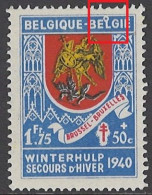 BELGIUM - 1940  - MVLH/*  -  COB 544 V2 CERCLE AU DESSUS DU L DE BELGIE  -  Lot 26008 - 1931-1960