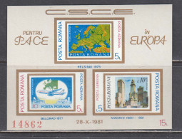 Romania 1981 - Conference On Security And Cooperation In Europe (CSCE), Madrid, Mi-Nr. Bl. 183, MNH** - Unused Stamps