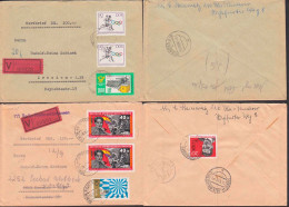Berlin-Niederschönhausen Zwei Aushilfs-Wertzettel  Auf Blanko-V-Streifen, DDR 1037(2), 1201(2) - Covers & Documents