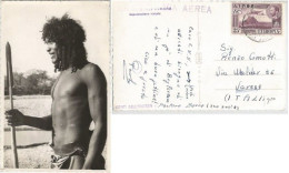 Eritrea Ethnical Group "Baria" - Sheperd/Warrior B/w Pcard Asmara 1955 To Italy - Erythrée