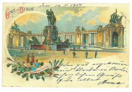 GER 60 - 16846 BERLIN, Litho, Germany - Old Postcard - Used - 1901 - Brandenburger Door