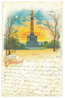 GER 60 - 16842 BERLIN, Litho, Germany - Old Postcard - Used - 1901 - Brandenburger Deur