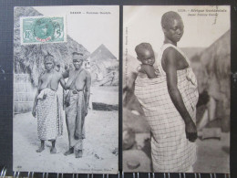 Afrique Occidentale Lot 2 Cpa Jeunes Femmes Oulofs  , Timbrées - Collections & Lots