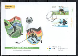 Germany 2010 Football Soccer World Cup, Ice Hockey Set Of 2 On FDC - 2010 – Zuid-Afrika