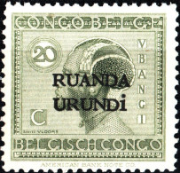 RUANDA-URUNDI, RITRATTI DI INDIGENI, 1924, NUOVI (MLH*) Mi:RW-U 4I, Scott:RW-U 9, Yt:RW-U 53 - Unused Stamps