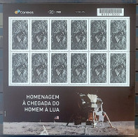 C 3831 Brazil Stamp Arrival Of Man On The Moon Astronaut Apollo 11 Space Exploration 2019 Sheet - Ongebruikt