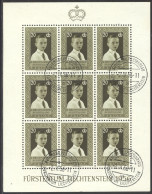 Liechtenstein, 1956, Vaduz Stamp Exhibition, Prince Hans Adam, Nr 2, Cancelled Sheet, Full Gum, Michel 352 - Oblitérés