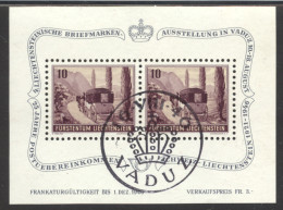 Liechtenstein, 1946, Coach, Horses, Postal Treaty, Philatelic Exhibition, Used, Michel Block 4 - Blocks & Sheetlets & Panes