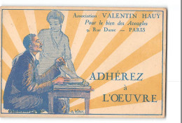 CPA 75007 Association Valentin Hauy Pour Le Bien Des Aveugles 9 Rue Duroc Adherez à L'Œuvre - Leleux - Arrondissement: 07