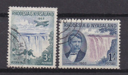 NYASSALAND, 1955, Cancelled Stamp(s), Victoria Falls Discovery, Mich 17-18, Scannr.u 504 - Rhodesia & Nyasaland (1954-1963)
