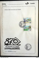 Brochure Brazil Edital 1987 12 Tourism With Stamp CBC SP Bras铆lia - Lettres & Documents