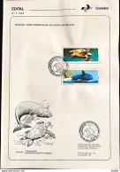 Brochure Brazil Edital 1987 07 Fauna Turtle Whale With Stamp CBC SC Florian贸polis - Lettres & Documents
