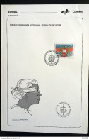 Brochure Brazil Edital 1987 08 Federal Court Appeals Rights Justice With Stamp Overlaid CBC DF BSB - Lettres & Documents