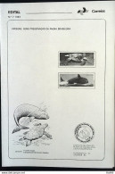 Brochure Brazil Edital 1987 07 Fauna Turtle Whale Without Stamp - Lettres & Documents