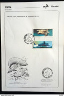 Brochure Brazil Edital 1987 07 Fauna Turtle Whale With Stamp CBC BA Salvador - Lettres & Documents