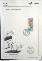 Brochure Brazil Edital 1987 06 Panamerican Games With Stamp Overlaid CBC RJ - Lettres & Documents