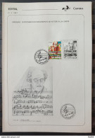 Brochure Brazil Edital 1987 02 Heitor Villa Lobos Music With Stamp CBC RJ - Lettres & Documents