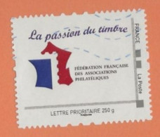 France LETTRE PRIORITAIRE  LA PASSION DU TIMBRE   250 Grs  Phil@poste - Gebraucht