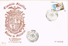54929. Carta PALMA De MALLORCA (Baleares) 1988. Exposicion FESOFI 25 Aniversario - Lettres & Documents