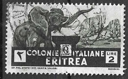 ERITREA - 1933 - ELEFANTE - LIRE 2,00 - USATO  (YVERT 202 - MICHEL 211 - SS 210) - Eritrea
