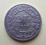 - SUISSE - 2 Francs - 1920 - Argent - - 2 Francs