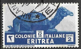 ERITREA - 1933 - DROMEDARIO - C. 2 - USATO  (YVERT 195 - MICHEL 204 - SS 203) - Eritrea