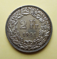 - SUISSE - 2 Francs - 1941 - Argent - - 2 Francs