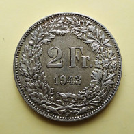 - SUISSE - 2 Francs - 1943 - Argent - - 2 Francs