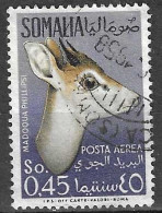 SOMALIA  - 1955 - POSTA AEREA - ANTILOPI - So. 0,45- USATO (YVERT AV54 - MICHEL 307 - SS A27) - Somalie (AFIS)