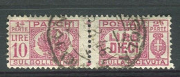 LUOGOTENENZA 1946 PACCHI POSTALI 10 LIRE USATA - Postal Parcels