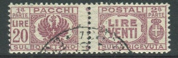 LUOGOTENENZA 1946 PACCHI POSTALI 20 LIRE USATA - Paketmarken