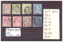 LIQUIDATION - 8 RAPPEN BON A TRES BON ETAT ( Pas De Defaut Au Dos ) VOIR LISTE DANS L'ORDRE - COTE: 2700.- - Used Stamps