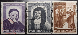 VATICAN. Y&T N°313 à 315. St VINCENT DE PAUL. (issu D'une Collection). USED. - Usati