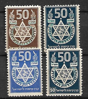 JUDAICA ISRAEL KKL JNF STAMPS 1947. ZIONISTS ORGANIZATION 50 YEARS -MNH - Ungebraucht (mit Tabs)