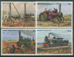 Sambia 1983 Dampfmaschinen Traktor Lokomotive 282/85 Postfrisch - Zambia (1965-...)