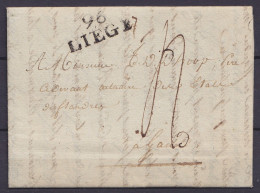 L. Datée 1e Brumaire An 10 (23 Oct 1801) De LIEGE Pour Avocat à GAND - Griffe "96 / LIEGE" - Port "4" - 1794-1814 (French Period)