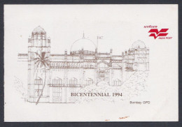 Inde India 1994 Mint Stamp Booklet Bicentennial Bombay GPO, Postal Service, India Post - Autres & Non Classés