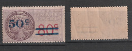 1948 Timbre Fiscal N°266 80c Surchargé 50c Neuf ** (lot 194) - Zegels