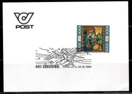 AUSTRIA ÖSTERREICH 24 12 1984 CHRISTMAS WEIHNACHTEN NATALE NOEL 4.50s FDC CARD KARTE CARTOLINA ENTIRE SPECIAL CANCEL - Briefkaarten