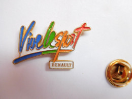 Beau Pin's En Relief  , Auto Renault , Vive Le Sport , JO Jeux Olympiques Albertville 92 , Verso Quadrillé - Renault