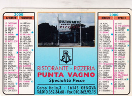 Calendarietto - Ristorante - Pizzeria - Punta Vagno - Genova - Anno 2000 - Klein Formaat: 1991-00