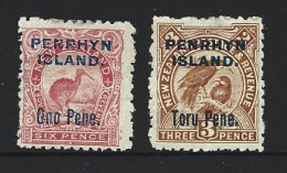 Penrhyn Island 1903 Overprints On NZ 3d & 6d Singles FM - Penrhyn