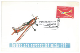 COV 67 - 265 AIRPLANE, Romania - Cover - Used - 1981 - Brieven En Documenten