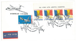 COV 67 - 273 AIRPLANE, Romania - Cover - Used - 1990 - Lettres & Documents