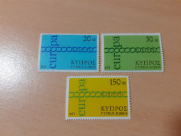 TIMBRES   CHYPRE   EUROPA   1971   N  351  A  353   COTE  4,50  EUROS   NEUFS  LUXE** - 1971