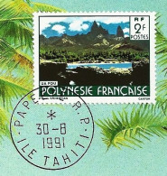 *POLYNESIE FRANCAISE - CARTE MAXIMUM N°252 2F UA POU 30/08/1991 PAPEETE - Cartes-maximum