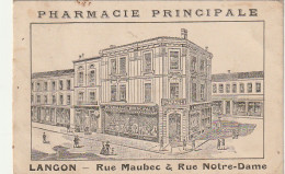 ALnw -(33) LANGON - PHARMACIE PRINCIPALE , RUE MAUBEC & RUE NOTRE DAME ( GRAVURE ) - Langon